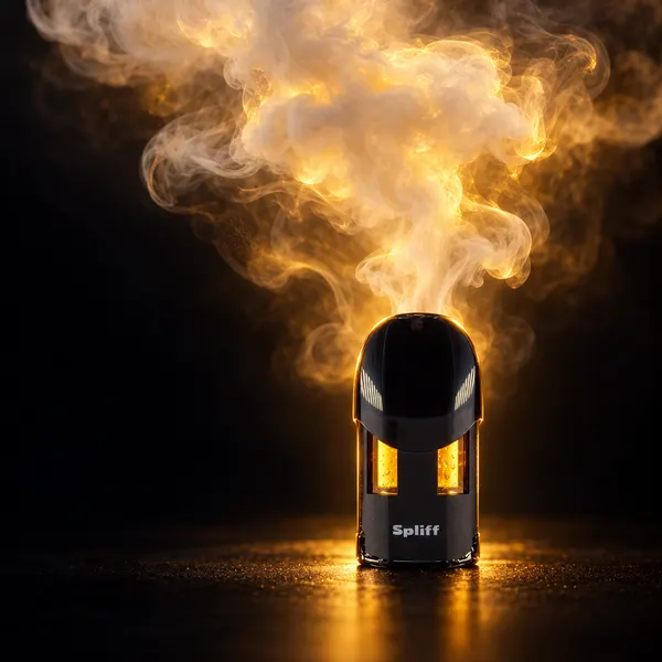 Dampfwolke in goldenem Licht über einem Magic Pod