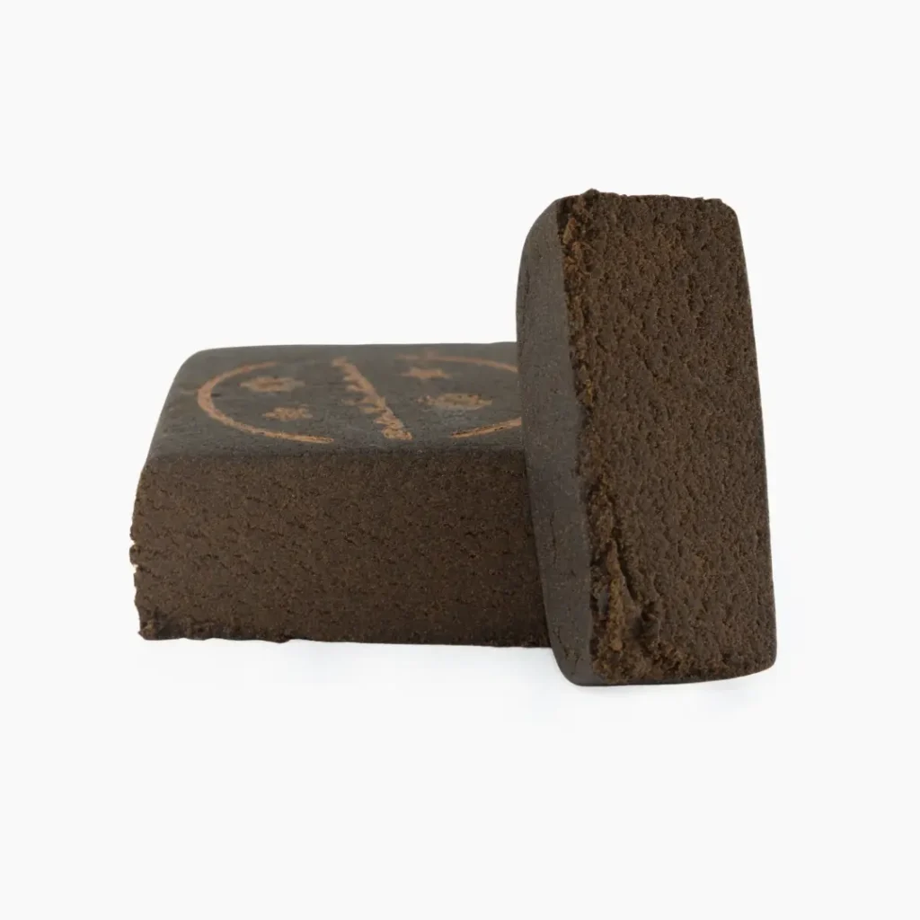 Afghan Hash 70% CBD, sehr dunkle schokoladenbraune gepresste Platte